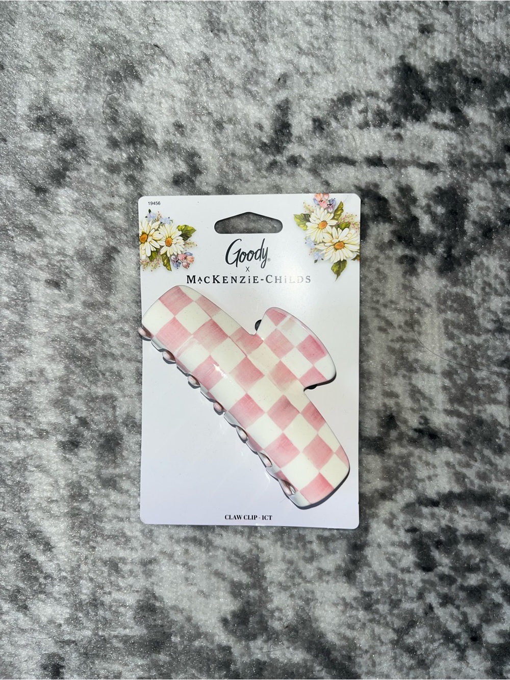 New Mackenzie Childs x Goody Pink Checkered Claw Clip